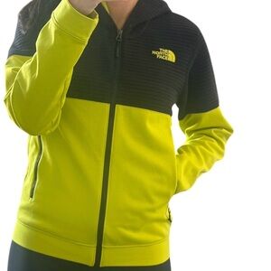 The North Face Hooded Zip-Up Jacket Neon Green/Black Extra Small XS